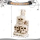 Glitzhome 14.25"H Lighted Halloween Resin Skulls with Candles Table Decor w/Timer