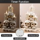 Glitzhome 14.25"H Lighted Halloween Resin Skulls with Candles Table Decor w/Timer