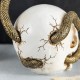 Glitzhome S/2 7"H Halloween Polyresin JOL and Skull with Snake Table Decor