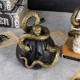 Glitzhome S/2 7"H Halloween Polyresin JOL and Skull with Snake Table Decor