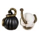 Glitzhome S/2 7"H Halloween Polyresin JOL and Skull with Snake Table Decor