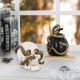 Glitzhome S/2 7"H Halloween Polyresin JOL and Skull with Snake Table Decor