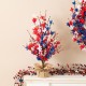 Glitzhome 21"H Patriotic/ Americana Floral Table Tree