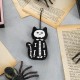 Glitzhome 18"H Halloween Wood Skeleton w/Ornament Nutcracker