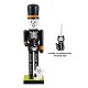 Glitzhome 18"H Halloween Wood Skeleton w/Ornament Nutcracker