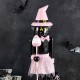Glitzhome 18.25"H Halloween Wood Pink Cat w/Ornament Nutcracker