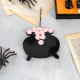 Glitzhome 18.25"H Halloween Wood Pink Cat w/Ornament Nutcracker