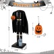 Glitzhome 14.5"H Halloween Wood Headless Horseman w/Ornament Nutcracker