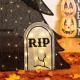 Glitzhome 60"H Lighted Halloween 2D Grim Reaper Outdoor Décor with 160 warm White LED Lights
