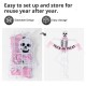 Glitzhome 86.25"H Lighted Halloween 2D Pink Skeleton Outdoor Décor with 220 warm White LED Lights