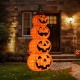 Glitzhome 94.5"H Lighted Halloween 3D Foldable Fabric Jack-O-Lantern Outdoor Décor 420 Warm White LED Lights