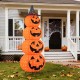 Glitzhome 94.5"H Lighted Halloween 3D Foldable Fabric Jack-O-Lantern Outdoor Décor 420 Warm White LED Lights