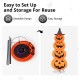 Glitzhome 94.5"H Lighted Halloween 3D Foldable Fabric Jack-O-Lantern Outdoor Décor 420 Warm White LED Lights