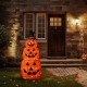 Glitzhome 48"H Lighted Halloween 3D Extendable Fabric Jack-O-Lantern Outdoor Décor 120 Warm White LED Lights