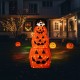 Glitzhome 48"H Lighted Halloween 3D Extendable Fabric Jack-O-Lantern Outdoor Décor 120 Warm White LED Lights
