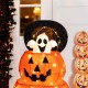 Glitzhome 48"H Lighted Halloween 3D Extendable Fabric Jack-O-Lantern Outdoor Décor 120 Warm White LED Lights