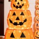 Glitzhome 48"H Lighted Halloween 3D Extendable Fabric Jack-O-Lantern Outdoor Décor 120 Warm White LED Lights