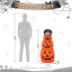 Glitzhome 48"H Lighted Halloween 3D Extendable Fabric Jack-O-Lantern Outdoor Décor 120 Warm White LED Lights