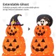 Glitzhome 48"H Lighted Halloween 3D Extendable Fabric Jack-O-Lantern Outdoor Décor 120 Warm White LED Lights