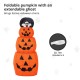 Glitzhome 48"H Lighted Halloween 3D Extendable Fabric Jack-O-Lantern Outdoor Décor 120 Warm White LED Lights