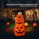 Glitzhome 48"H Lighted Halloween 3D Extendable Fabric Jack-O-Lantern Outdoor Décor 120 Warm White LED Lights