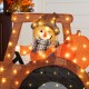 Glitzhome 44"L Fall 2D Lighted Scarecrow on Tractor Outdoor Décor with 100 warm White LED Lights