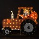 Glitzhome 44"L Fall 2D Lighted Scarecrow on Tractor Outdoor Décor with 100 warm White LED Lights