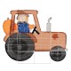 Glitzhome 44"L Fall 2D Lighted Scarecrow on Tractor Outdoor Décor with 100 warm White LED Lights