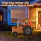 Glitzhome 44"L Fall 2D Lighted Scarecrow on Tractor Outdoor Décor with 100 warm White LED Lights