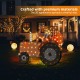 Glitzhome 44"L Fall 2D Lighted Scarecrow on Tractor Outdoor Décor with 100 warm White LED Lights