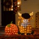 Glitzhome S/2 Fall 2.5D Lighted Pumpkin and Highland Cow Outdoor Décor with 130 warm White LED Lights