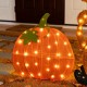 Glitzhome S/2 Fall 2.5D Lighted Pumpkin and Highland Cow Outdoor Décor with 130 warm White LED Lights