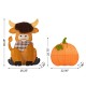 Glitzhome S/2 Fall 2.5D Lighted Pumpkin and Highland Cow Outdoor Décor with 130 warm White LED Lights
