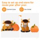 Glitzhome S/2 Fall 2.5D Lighted Pumpkin and Highland Cow Outdoor Décor with 130 warm White LED Lights