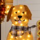 Glitzhome 47"H Fall 2.5D Lighted Labrador on Pumpkin Outdoor Décor with 90 warm White LED Lights