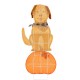 Glitzhome 47"H Fall 2.5D Lighted Labrador on Pumpkin Outdoor Décor with 90 warm White LED Lights