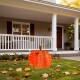 Glitzhome 25"H Fall 3D Lighted Foldable Pumpkin Outdoor Décor with 80 Golden Hued LED Lights & Timer