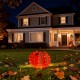 Glitzhome 25"H Fall 3D Lighted Foldable Pumpkin Outdoor Décor with 80 Golden Hued LED Lights & Timer