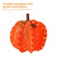 Glitzhome 25"H Fall 3D Lighted Foldable Pumpkin Outdoor Décor with 80 Golden Hued LED Lights & Timer