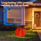 Glitzhome 25"H Fall 3D Lighted Foldable Pumpkin Outdoor Décor with 80 Golden Hued LED Lights & Timer