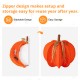 Glitzhome 25"H Fall 3D Lighted Foldable Pumpkin Outdoor Décor with 80 Golden Hued LED Lights & Timer
