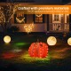 Glitzhome 25"H Fall 3D Lighted Foldable Pumpkin Outdoor Décor with 80 Golden Hued LED Lights & Timer