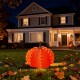 Glitzhome 32"H Fall 3D Lighted  Foldable Pumpkin Outdoor Décor with 100 Golden Hued LED Lights & Timer