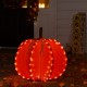 Glitzhome 32"H Fall 3D Lighted  Foldable Pumpkin Outdoor Décor with 100 Golden Hued LED Lights & Timer