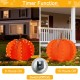 Glitzhome 32"H Fall 3D Lighted  Foldable Pumpkin Outdoor Décor with 100 Golden Hued LED Lights & Timer