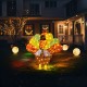 Glitzhome 35.5"L 2.5D Thanksgiving Lighted  Fabric Turkey  Outdoor Decor with 100 warm White LED Lights