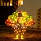 Glitzhome 35.5"L 2.5D Thanksgiving Lighted  Fabric Turkey  Outdoor Decor with 100 warm White LED Lights