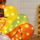 Glitzhome 35.5"L 2.5D Thanksgiving Lighted  Fabric Turkey  Outdoor Decor with 100 warm White LED Lights