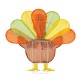 Glitzhome 35.5"L 2.5D Thanksgiving Lighted  Fabric Turkey  Outdoor Decor with 100 warm White LED Lights