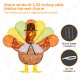Glitzhome 35.5"L 2.5D Thanksgiving Lighted  Fabric Turkey  Outdoor Decor with 100 warm White LED Lights